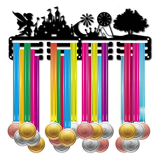 PandaHall Fashion Iron Medal Hanger Holder Display Wall Rack, 3 Lines, with Screws, Sports Themed Pattern, 150x400mm Iron Sports Black
PandaHall Fashion Iron Medal Hanger Holder Display Wall Rack, 3 Lines, with Screws, Sports Themed Pattern, 150x400mm Iron Sports Black