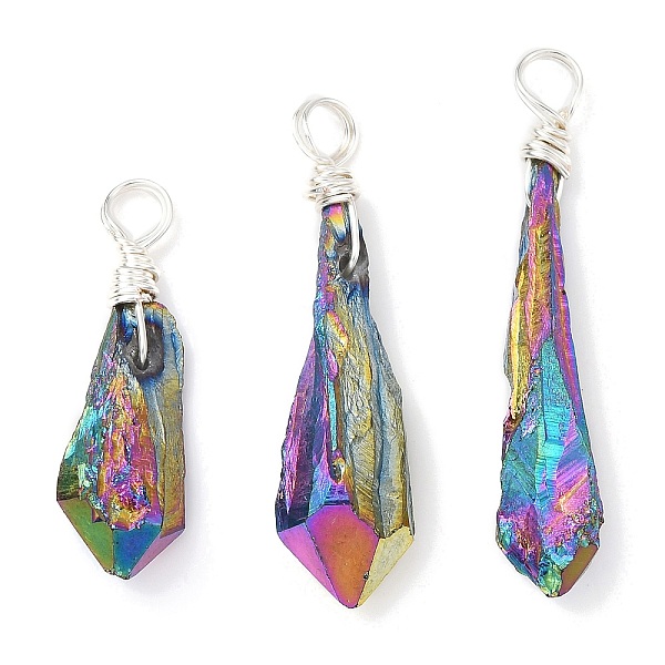 PandaHall Electroplated Raw Rough Natural Quartz Crystal Copper Wire Wrapped Pendants, Rainbow Plated Teardrop Charms, Silver...
PandaHall Electroplated Raw Rough Natural Quartz Crystal Copper Wire Wrapped Pendants, Rainbow Plated Teardrop Charms, Silver...