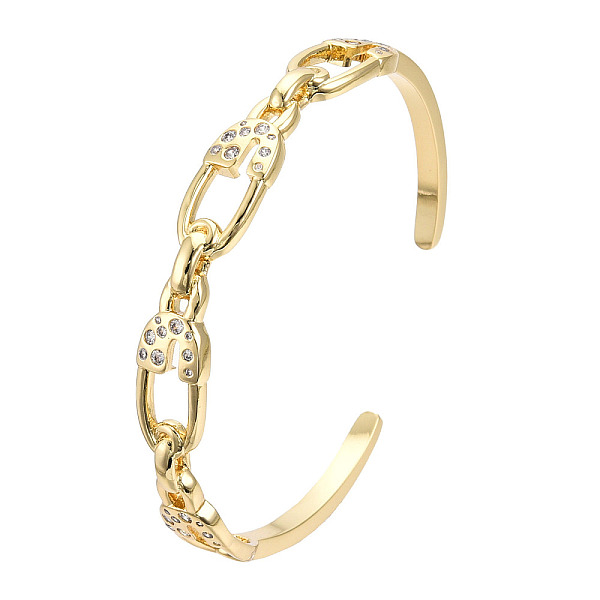 PandaHall Clear Cubic Zirconia Safety Pin Open Cuff Bangle, Brass Jewelry for Women, Nickel Free, Real 18K Gold Plated, Inner Diameter...
PandaHall Clear Cubic Zirconia Safety Pin Open Cuff Bangle, Brass Jewelry for Women, Nickel Free, Real 18K Gold Plated, Inner Diameter...