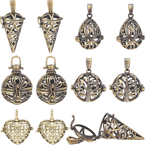 PandaHall SUNNYCLUE 10Pcs 5 Styles Tibetan Style Brass Rack Plating Cage Pendants, For Chime Ball Pendant Necklaces Making, Mixed Shapes...
PandaHall SUNNYCLUE 10Pcs 5 Styles Tibetan Style Brass Rack Plating Cage Pendants, For Chime Ball Pendant Necklaces Making, Mixed Shapes...