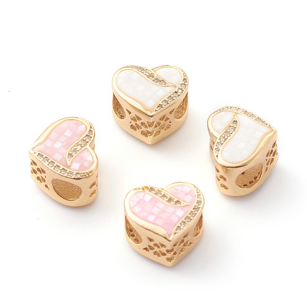 PandaHall Brass Micro Pave Clear Cubic Zirconia European Style Beads, with Shell, Light Gold, Heart, Mixed Color, 10x12x9mm, Hole: 4mm Brass..., Multicolor
PandaHall Brass Micro Pave Clear Cubic Zirconia European Style Beads, with Shell, Light Gold, Heart, Mixed Color, 10x12x9mm, Hole: 4mm Brass..., Multicolor