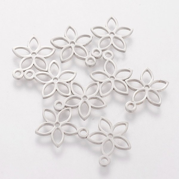PandaHall 201 Stainless Steel Charms, Flower, Stainless Steel Color, 13x11x1mm, Hole: 1.5mm 201 Stainless Steel Flower
PandaHall 201 Stainless Steel Charms, Flower, Stainless Steel Color, 13x11x1mm, Hole: 1.5mm 201 Stainless Steel Flower