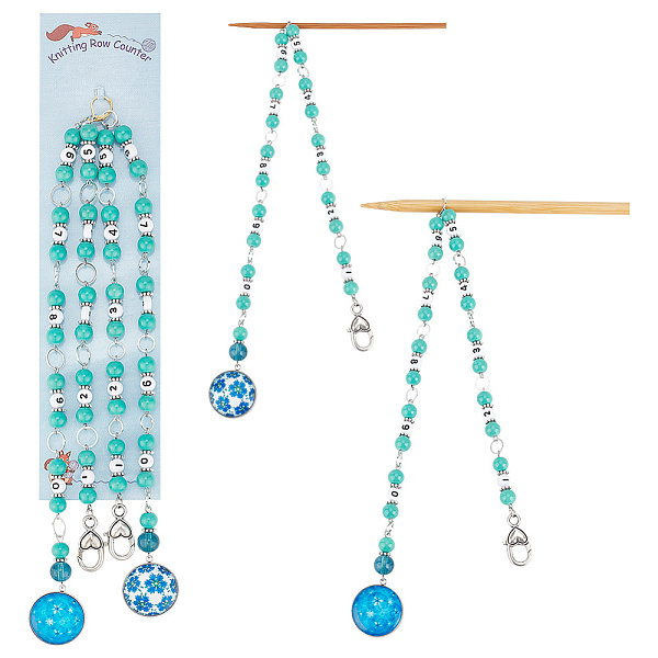 PandaHall Acrylic Pendant Knitting Row Counter Chains with Random Glass Cabochon, Brass Linking Ring Locking Stitch Marker, Flat Round with..., Green
PandaHall Acrylic Pendant Knitting Row Counter Chains with Random Glass Cabochon, Brass Linking Ring Locking Stitch Marker, Flat Round with..., Green