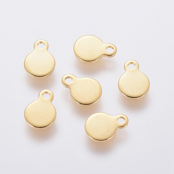 PandaHall 304 Stainless Steel Charms, Flat Round, Stamping Blank Tag, Golden, 7x5x0.6mm, Hole: 1mm 304 Stainless Steel Flat Round
PandaHall 304 Stainless Steel Charms, Flat Round, Stamping Blank Tag, Golden, 7x5x0.6mm, Hole: 1mm 304 Stainless Steel Flat Round