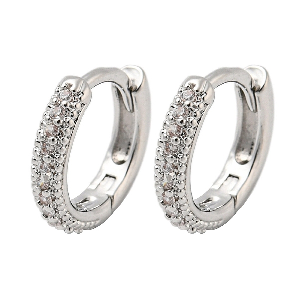 PandaHall Brass Micro Pave Clear Cubic Zirconia Hoop Earrings for Women, Platinum, 11x2.5mm Brass
PandaHall Brass Micro Pave Clear Cubic Zirconia Hoop Earrings for Women, Platinum, 11x2.5mm Brass