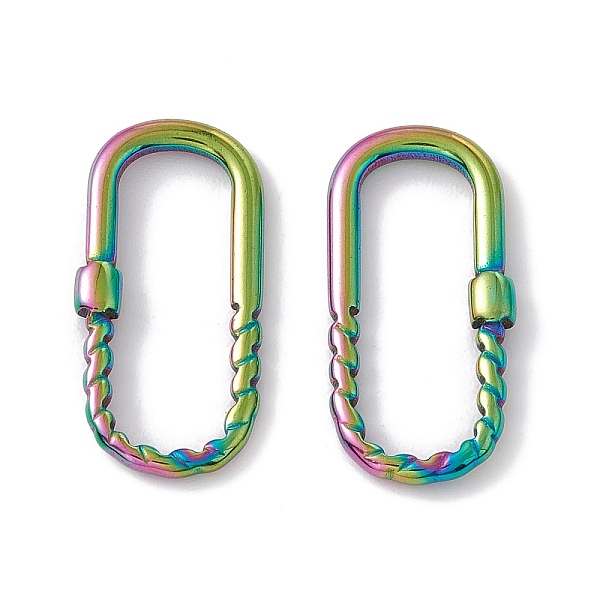 PandaHall Ion Plating(IP) 304 Stainless Steel Linking Rings, Oval Locking Carabiner Shape, Rainbow Color, 25x12x3mm, Inner Diameter: 7x21mm...
PandaHall Ion Plating(IP) 304 Stainless Steel Linking Rings, Oval Locking Carabiner Shape, Rainbow Color, 25x12x3mm, Inner Diameter: 7x21mm...