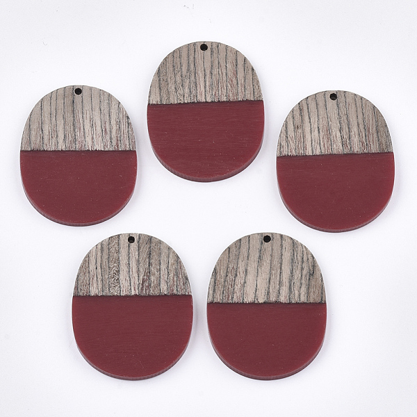 PandaHall Resin & Wenge Wood Pendants, Oval, FireBrick, 44.5x34.5~35.5x3~4mm, Hole: 2mm Resin+Wood Oval Red
PandaHall Resin & Wenge Wood Pendants, Oval, FireBrick, 44.5x34.5~35.5x3~4mm, Hole: 2mm Resin+Wood Oval Red