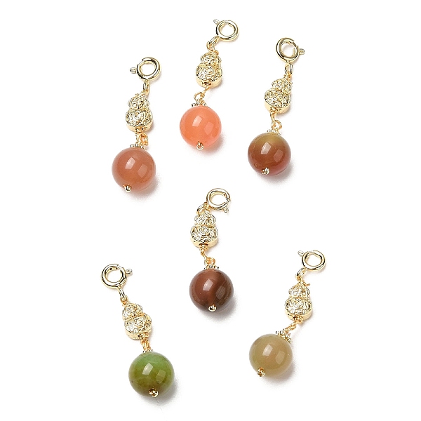 PandaHall Natural Agate Round Pendant Decorations, Brass Gourd and Spring Ring Clasps Charm Ornament, Real 14K Gold Plated, 36mm Natural...
PandaHall Natural Agate Round Pendant Decorations, Brass Gourd and Spring Ring Clasps Charm Ornament, Real 14K Gold Plated, 36mm Natural...
