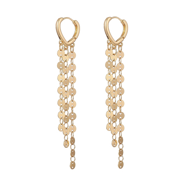 PandaHall Brass Heart Huggie Hoop Earring, Rack Plating Handmade Flat Sequin Chain Tassel Dangle Earrings for Women, Golden, 74mm, Pin...
PandaHall Brass Heart Huggie Hoop Earring, Rack Plating Handmade Flat Sequin Chain Tassel Dangle Earrings for Women, Golden, 74mm, Pin...