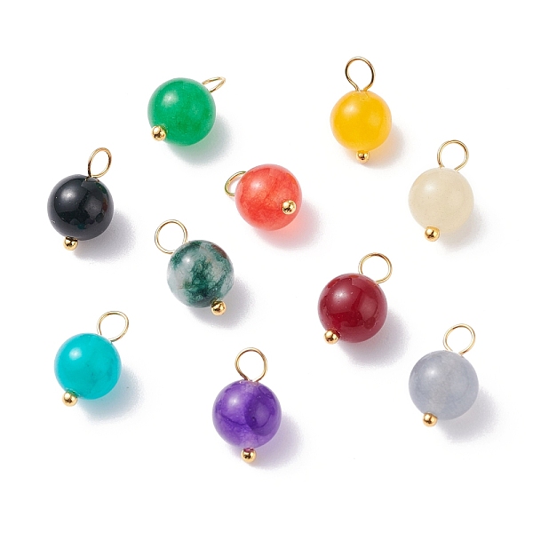 PandaHall Natural White Jade Charms, with Platinum Tone Brass Loops, Round, Dyed, Golden, 13x7.5mm, Hole: 3.3mm White Jade Round
PandaHall Natural White Jade Charms, with Platinum Tone Brass Loops, Round, Dyed, Golden, 13x7.5mm, Hole: 3.3mm White Jade Round