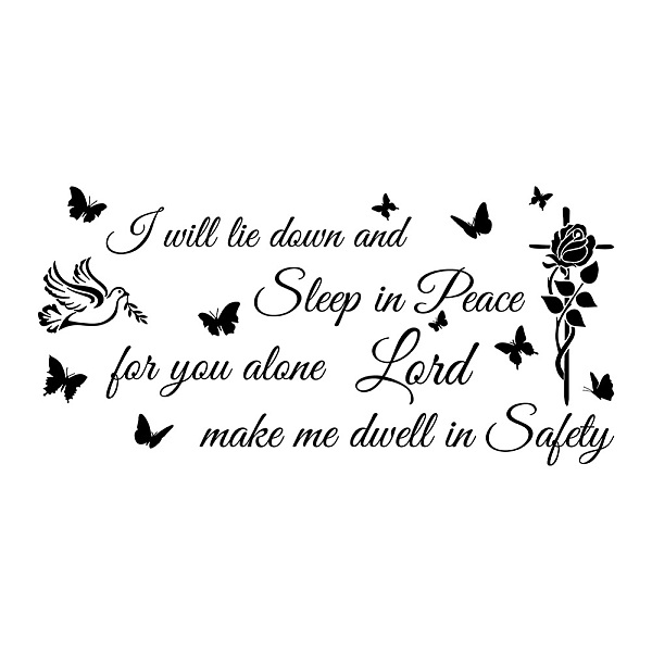 PandaHall SUPERDANT Bible Quotes Wall Stickers I Will Lie Down and Sleep in Peace Wall Decals Butterfly Rose Decal Sticker for Classroom..., Black
PandaHall SUPERDANT Bible Quotes Wall Stickers I Will Lie Down and Sleep in Peace Wall Decals Butterfly Rose Decal Sticker for Classroom..., Black