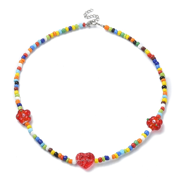 PandaHall Flower & Heart Lampwork & Glass Seed Beaded Necklaces, Colorful, 16.73 inch(42.5cm) Lampwork Heart
PandaHall Flower & Heart Lampwork & Glass Seed Beaded Necklaces, Colorful, 16.73 inch(42.5cm) Lampwork Heart