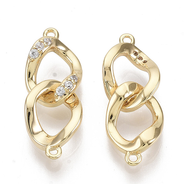 PandaHall Brass Micro Pave Clear Cubic Zirconia Links connectors, Nickel Free, Curb Chain Shape, Real 18K Gold Plated, 19x7.5x4mm, Hole...
PandaHall Brass Micro Pave Clear Cubic Zirconia Links connectors, Nickel Free, Curb Chain Shape, Real 18K Gold Plated, 19x7.5x4mm, Hole...