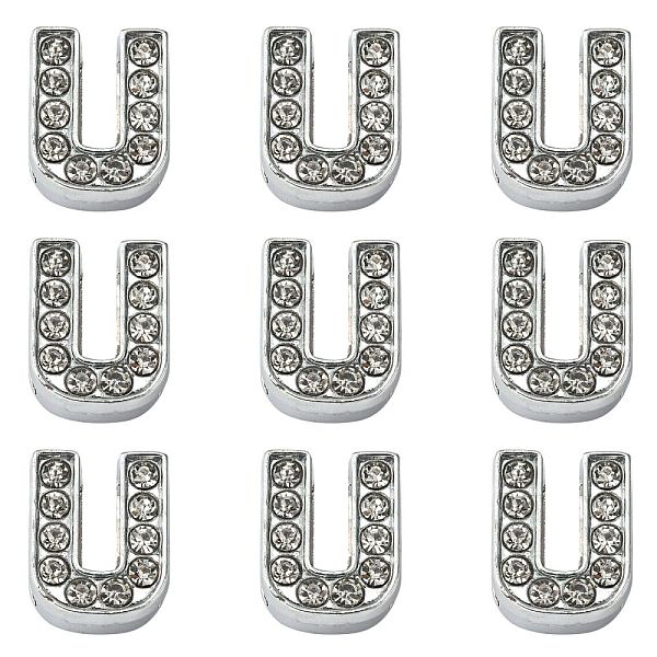 PandaHall Alloy Initial Slide Charms with Grade A Rhinestones, Lead Free & Nickel Free, Platinum, Letter.U, 12~13x8~13x4~5mm, Hole: 8x2mm..., Clear
PandaHall Alloy Initial Slide Charms with Grade A Rhinestones, Lead Free & Nickel Free, Platinum, Letter.U, 12~13x8~13x4~5mm, Hole: 8x2mm..., Clear