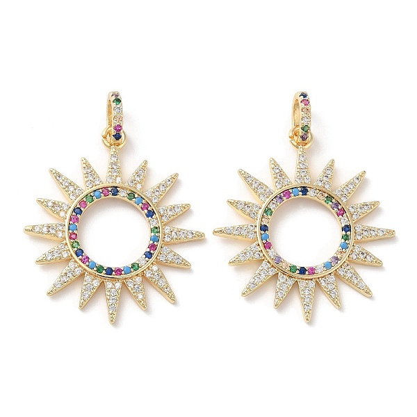 PandaHall Brass Micro Pave Cubic Zirconia Pendants, Real 18K Gold Plated, Sun, Colorful, 31.5x28x2mm, Hole: 3.5x5.5mm Brass+Cubic Zirconia...
PandaHall Brass Micro Pave Cubic Zirconia Pendants, Real 18K Gold Plated, Sun, Colorful, 31.5x28x2mm, Hole: 3.5x5.5mm Brass+Cubic Zirconia...