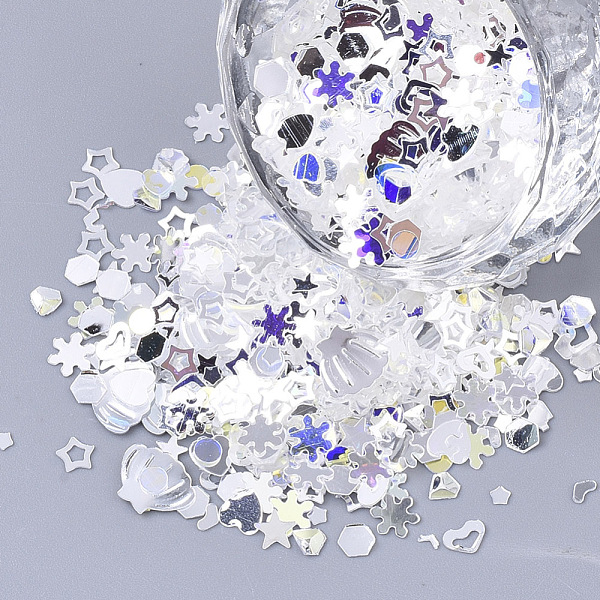 PandaHall Ornament Accessories, PVC Plastic Paillette/Sequins Beads, No Hole/Undrilled Beads, Mixed Shapes, Silver, 1.5~6.5x1.5~8x0.4mm PVC...
PandaHall Ornament Accessories, PVC Plastic Paillette/Sequins Beads, No Hole/Undrilled Beads, Mixed Shapes, Silver, 1.5~6.5x1.5~8x0.4mm PVC...