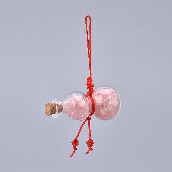 PandaHall Transparent Glass Wishing Bottle Pendant Decoration, with Natural Rose Quartz Chips inside, Cork Stopper, Chinese Knot Nylon Cord...
PandaHall Transparent Glass Wishing Bottle Pendant Decoration, with Natural Rose Quartz Chips inside, Cork Stopper, Chinese Knot Nylon Cord...