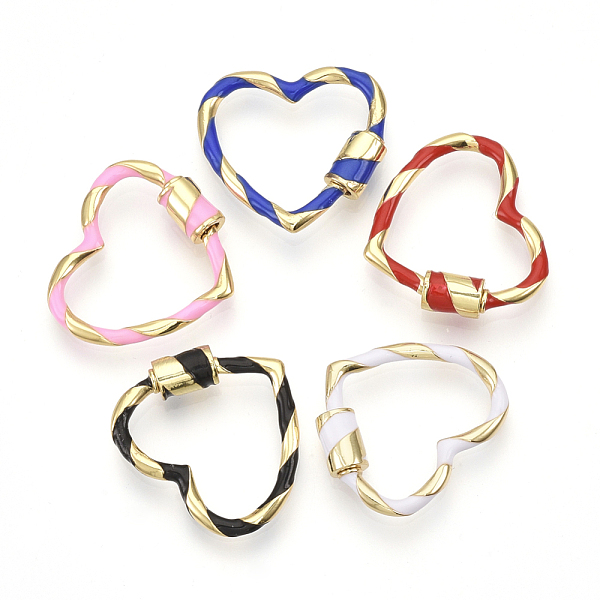 PandaHall Brass Screw Carabiner Lock Charms, for Necklaces Making, with Enamel, Heart, Golden, Mixed Color, 23x25x2.5~5mm Brass Heart..., Multicolor
PandaHall Brass Screw Carabiner Lock Charms, for Necklaces Making, with Enamel, Heart, Golden, Mixed Color, 23x25x2.5~5mm Brass Heart..., Multicolor