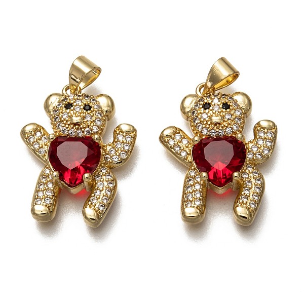 PandaHall Brass Micro Pave Cubic Zirconia Pendants, Long-Lasting Plated, Real 18K Gold Plated, Inlay Bear Shape, Red, 23x18x5.5mm, Hole...
PandaHall Brass Micro Pave Cubic Zirconia Pendants, Long-Lasting Plated, Real 18K Gold Plated, Inlay Bear Shape, Red, 23x18x5.5mm, Hole...