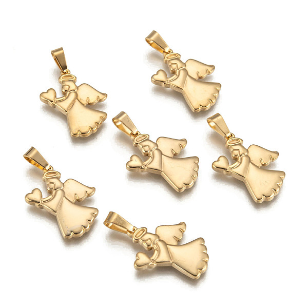 PandaHall Angel 304 Stainless Steel Pendants, Golden, 25x18x2mm, Hole: 7x4mm 304 Stainless Steel Angel & Fairy
PandaHall Angel 304 Stainless Steel Pendants, Golden, 25x18x2mm, Hole: 7x4mm 304 Stainless Steel Angel & Fairy