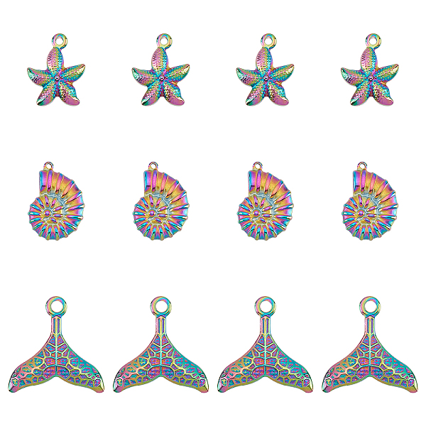 PandaHall DICOSMETIC 12Pcs 3 Style Ion Plating(IP) 304 Stainless Steel Pendants, Starfish & Conch & Fishtail, Rainbow Color...
PandaHall DICOSMETIC 12Pcs 3 Style Ion Plating(IP) 304 Stainless Steel Pendants, Starfish & Conch & Fishtail, Rainbow Color...