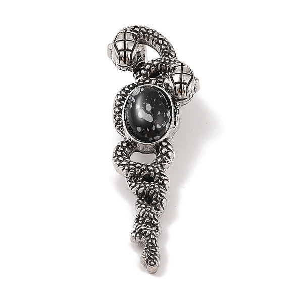 PandaHall Synthetic Snowflake Pendants, with Alloy Findings, Antique Silver, 61.5x20x8mm, Hole: 9.5x7mm Snowflake Obsidian Snake
PandaHall Synthetic Snowflake Pendants, with Alloy Findings, Antique Silver, 61.5x20x8mm, Hole: 9.5x7mm Snowflake Obsidian Snake