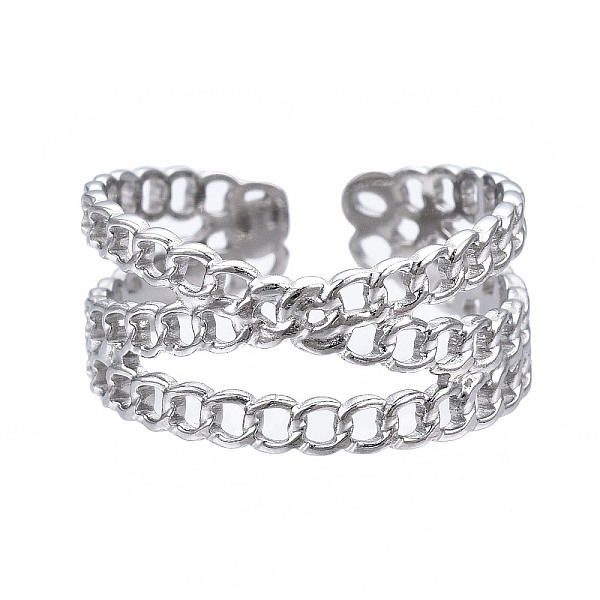 PandaHall 304 Stainless Steel Criss Cross Open Cuff Ring, Chunky Hollow Ring for Women, Stainless Steel Color, US Size 7(17.3mm) 304...
PandaHall 304 Stainless Steel Criss Cross Open Cuff Ring, Chunky Hollow Ring for Women, Stainless Steel Color, US Size 7(17.3mm) 304...