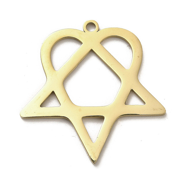 PandaHall 304 Stainless Steel Pendants, Star with Heart Charm, Golden, 33x32.5x1.5mm, Hole: 2mm 304 Stainless Steel Star
PandaHall 304 Stainless Steel Pendants, Star with Heart Charm, Golden, 33x32.5x1.5mm, Hole: 2mm 304 Stainless Steel Star