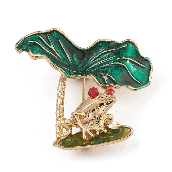 PandaHall Frog & Lotus Leaf Enamel Pin, Alloy Rhinestone Brooch, Golden, 35.6x37.3x14mm Alloy+Enamel Frog Green
PandaHall Frog & Lotus Leaf Enamel Pin, Alloy Rhinestone Brooch, Golden, 35.6x37.3x14mm Alloy+Enamel Frog Green