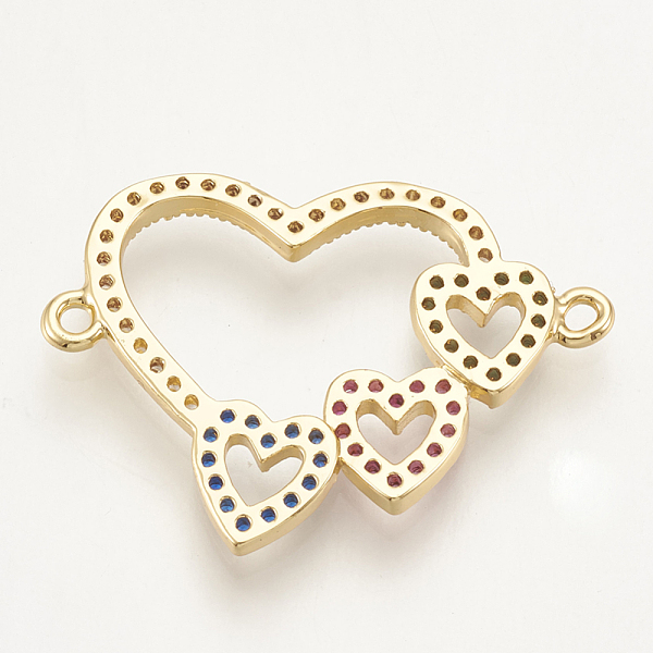 PandaHall Brass Micro Pave Cubic Zirconia Links, Heart To Heart, Colorful, Golden, 19.5x27x2mm, Hole: 1.2mm Brass+Cubic Zirconia Heart
PandaHall Brass Micro Pave Cubic Zirconia Links, Heart To Heart, Colorful, Golden, 19.5x27x2mm, Hole: 1.2mm Brass+Cubic Zirconia Heart