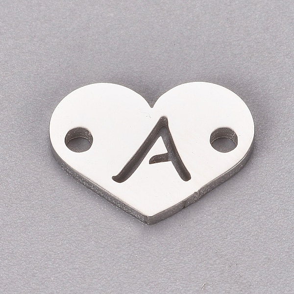PandaHall 304 Stainless Steel Links, Heart with Letter, Stainless Steel Color, Letter.A, 9x12x1mm, Hole: 1.2mm 304 Stainless Steel Heart
PandaHall 304 Stainless Steel Links, Heart with Letter, Stainless Steel Color, Letter.A, 9x12x1mm, Hole: 1.2mm 304 Stainless Steel Heart