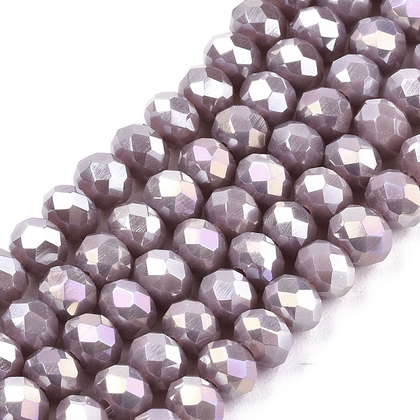 PandaHall Electroplate Glass Beads Strands, Opaque Solid Color, AB Color Plated, Faceted, Rondelle, Thistle, 8x6mm, Hole: 1mm, about..., Purple
PandaHall Electroplate Glass Beads Strands, Opaque Solid Color, AB Color Plated, Faceted, Rondelle, Thistle, 8x6mm, Hole: 1mm, about..., Purple