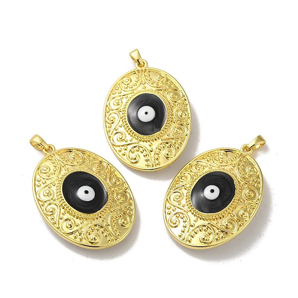 PandaHall Rack Plating Brass Pendants, with Enamel, Long-Lasting Plated, Lead Free & Cadmium Free, Real 18K Gold Plated, Oval with Evil Eyes..., Black
PandaHall Rack Plating Brass Pendants, with Enamel, Long-Lasting Plated, Lead Free & Cadmium Free, Real 18K Gold Plated, Oval with Evil Eyes..., Black