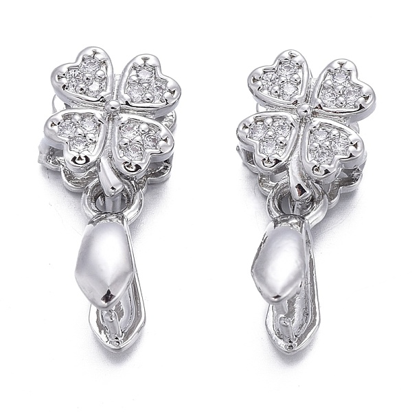 PandaHall Brass Micro Pave Cubic Zirconia Ice Pick Pinch Bails, Long-Lasting Plated, Clover, Clear, Platinum, 17.5x7.5x5mm, Hole: 3mm, Pin...
PandaHall Brass Micro Pave Cubic Zirconia Ice Pick Pinch Bails, Long-Lasting Plated, Clover, Clear, Platinum, 17.5x7.5x5mm, Hole: 3mm, Pin...