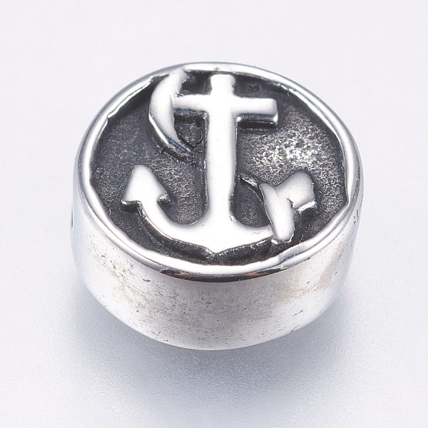 PandaHall 304 Stainless Steel Beads, Flat Round with Helm and Anchor, Antique Silver, 10.5x4.5mm, Hole: 1.5mm 304 Stainless Steel Flat Round
PandaHall 304 Stainless Steel Beads, Flat Round with Helm and Anchor, Antique Silver, 10.5x4.5mm, Hole: 1.5mm 304 Stainless Steel Flat Round