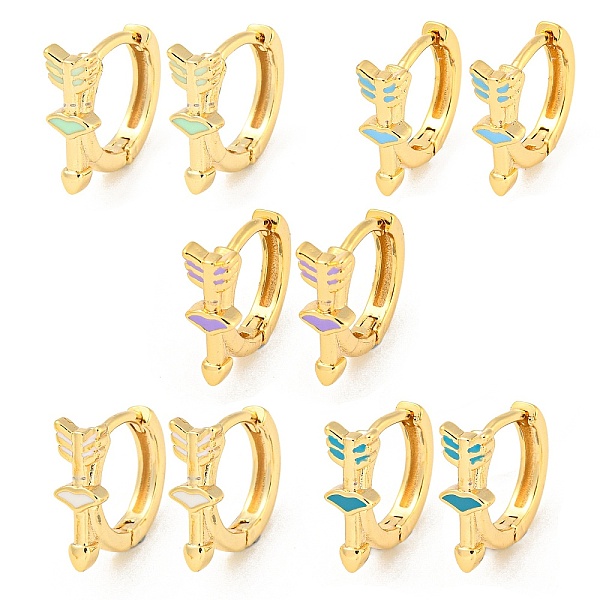 PandaHall Arrow Real 18K Gold Plated Brass Hoop Earrings, with Enamel, Mixed Color, 13.5x5mm Brass Arrow Multicolor
PandaHall Arrow Real 18K Gold Plated Brass Hoop Earrings, with Enamel, Mixed Color, 13.5x5mm Brass Arrow Multicolor