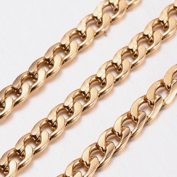 PandaHall Aluminium Twisted Chains Curb Chains, Unwelded, Lead Free and Nickel Free, Oxidated in Gold, Size: about Chain: 9mm long, 5mm wide...
PandaHall Aluminium Twisted Chains Curb Chains, Unwelded, Lead Free and Nickel Free, Oxidated in Gold, Size: about Chain: 9mm long, 5mm wide...