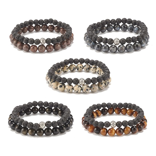 PandaHall 2Pcs 2 Style Natural Gemstone & Lava Rock Stretch Bracelets Set, Essential Oil Gemstone Jewelry for Women, Inner Diameter: 2-1/8...
PandaHall 2Pcs 2 Style Natural Gemstone & Lava Rock Stretch Bracelets Set, Essential Oil Gemstone Jewelry for Women, Inner Diameter: 2-1/8...