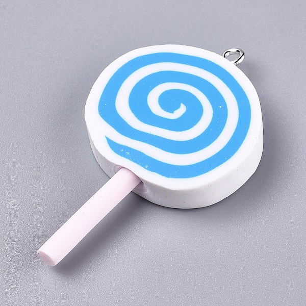 PandaHall Handmade Polymer Clay Pendants, with Platinum Plated Iron Loops, Lollipop, Sky Blue, 47~48x25~28x6~9mm, Hole: 2mm Polymer Clay...
PandaHall Handmade Polymer Clay Pendants, with Platinum Plated Iron Loops, Lollipop, Sky Blue, 47~48x25~28x6~9mm, Hole: 2mm Polymer Clay...