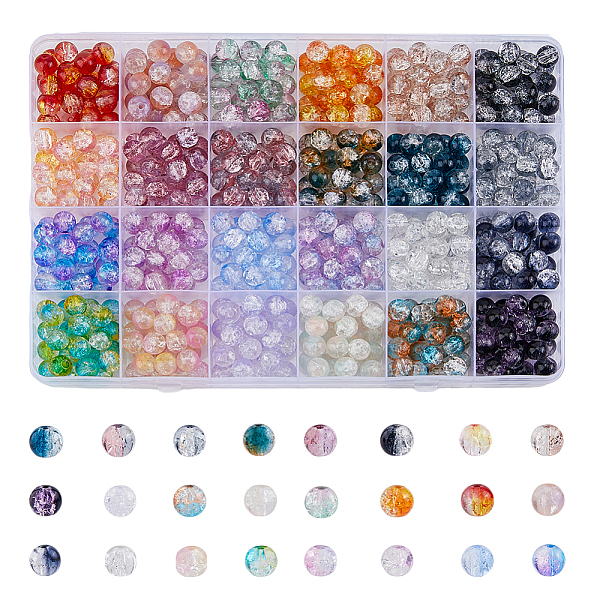 PandaHall BENECREAT 600Pcs 24 Colors Transparent Crackle Glass Beads, Round, Mixed Color, 8mm, Hole: 1.5mm, 25Pcs/color Glass Round..., Multicolor
PandaHall BENECREAT 600Pcs 24 Colors Transparent Crackle Glass Beads, Round, Mixed Color, 8mm, Hole: 1.5mm, 25Pcs/color Glass Round..., Multicolor