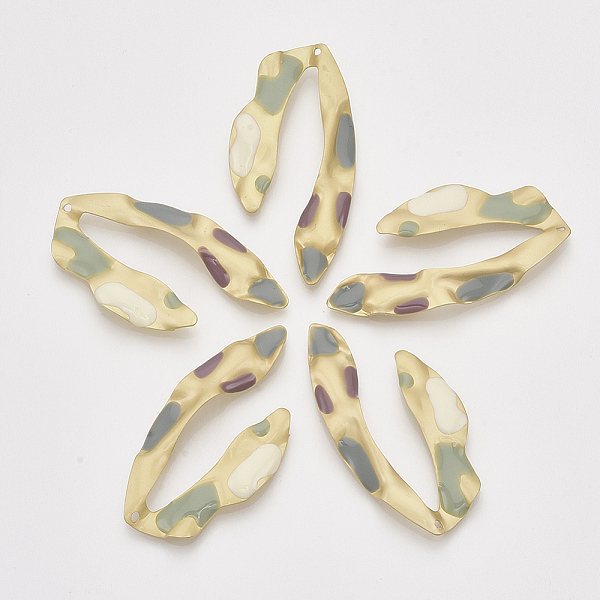 PandaHall Iron Pendants, with Enamel, Colorful, Matte Gold Color, 48~49x25x4mm, Hole: 1.2mm Iron+Enamel Others
PandaHall Iron Pendants, with Enamel, Colorful, Matte Gold Color, 48~49x25x4mm, Hole: 1.2mm Iron+Enamel Others