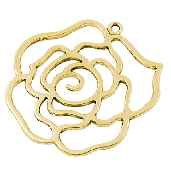 PandaHall Tibetan Style Alloy Pendants, Rose, Antique Golden, Lead Free and Cadmium Free, 43x39x2mm, Hole: 2mm Alloy Flower
PandaHall Tibetan Style Alloy Pendants, Rose, Antique Golden, Lead Free and Cadmium Free, 43x39x2mm, Hole: 2mm Alloy Flower