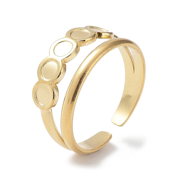 PandaHall 304 Stainless Steel Open Cuff Ring Components, Bezel Cup Ring Settings, Flat Round, Real 14K Gold Plated, Inner Diameter: 17.4mm...
PandaHall 304 Stainless Steel Open Cuff Ring Components, Bezel Cup Ring Settings, Flat Round, Real 14K Gold Plated, Inner Diameter: 17.4mm...
