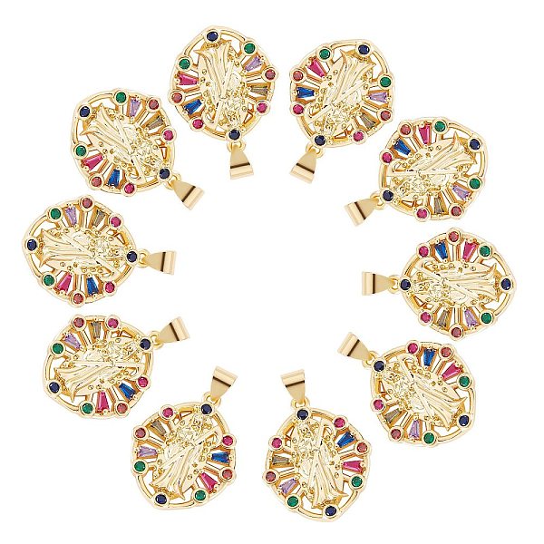 PandaHall 10Pcs Rack Plating Brass Micro Pave Cubic Zirconia Pendants, Real 18K Gold Plated, Long-Lasting Plated, Oval with Death, Colorful...
PandaHall 10Pcs Rack Plating Brass Micro Pave Cubic Zirconia Pendants, Real 18K Gold Plated, Long-Lasting Plated, Oval with Death, Colorful...