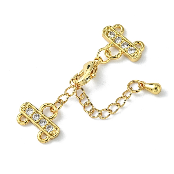 PandaHall Brass Micro Pave Cubic Zirconia Chain Extender, Necklace Layering Clasps, with 2 Strands 4-Hole Ends and Lobster Claw Clasps...
PandaHall Brass Micro Pave Cubic Zirconia Chain Extender, Necklace Layering Clasps, with 2 Strands 4-Hole Ends and Lobster Claw Clasps...