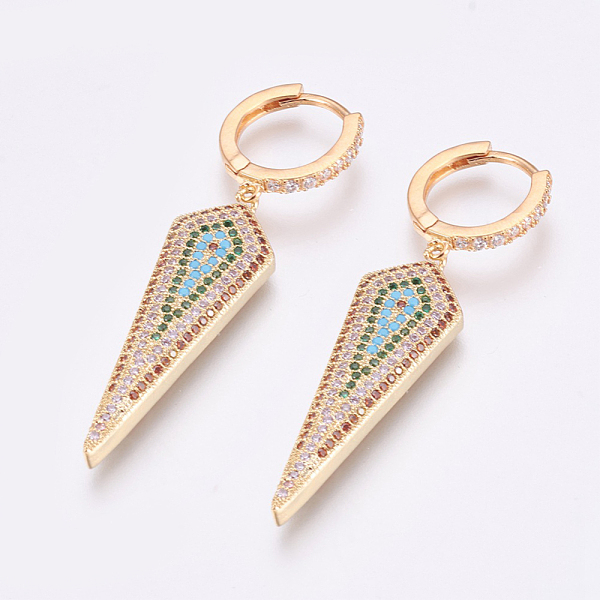 PandaHall Brass Micro Pave Cubic Zirconia Dangle Hoop Earrings, Triangle, Colorful, Golden, 50mm, Pin: 1mm Cubic Zirconia Triangle
PandaHall Brass Micro Pave Cubic Zirconia Dangle Hoop Earrings, Triangle, Colorful, Golden, 50mm, Pin: 1mm Cubic Zirconia Triangle