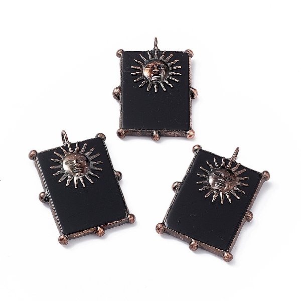 PandaHall Natural Black Onyx Dyed Big Pendants, Rectangle Charms, with Red Copper Plated Tin Sun Findings, Cadmium Free & Lead Free...
PandaHall Natural Black Onyx Dyed Big Pendants, Rectangle Charms, with Red Copper Plated Tin Sun Findings, Cadmium Free & Lead Free...