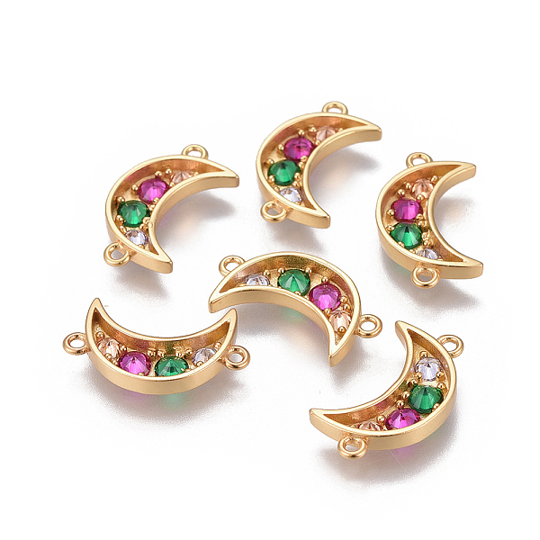 PandaHall Brass Micro Pave Cubic Zirconia Links, Moon, Colorful, Golden, 19x11x2.5mm, Hole: 1.2mm Brass+Cubic Zirconia Moon
PandaHall Brass Micro Pave Cubic Zirconia Links, Moon, Colorful, Golden, 19x11x2.5mm, Hole: 1.2mm Brass+Cubic Zirconia Moon