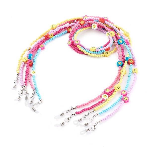 PandaHall Eyeglasses Chains, Neck Strap for Eyeglasses, with Acrylic Round Beads, Polymer Clay Flower with Smile Face Beads and Rubber Loop..., Multicolor
PandaHall Eyeglasses Chains, Neck Strap for Eyeglasses, with Acrylic Round Beads, Polymer Clay Flower with Smile Face Beads and Rubber Loop..., Multicolor