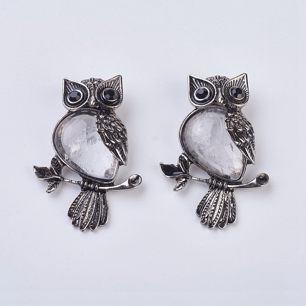 PandaHall Gemstone Pendant, with Alloy Findings and Rhinestone, Owl, 50x35x7.5~9mm, Hole: 5x8mm Quartz Crystal Owl Clear
PandaHall Gemstone Pendant, with Alloy Findings and Rhinestone, Owl, 50x35x7.5~9mm, Hole: 5x8mm Quartz Crystal Owl Clear